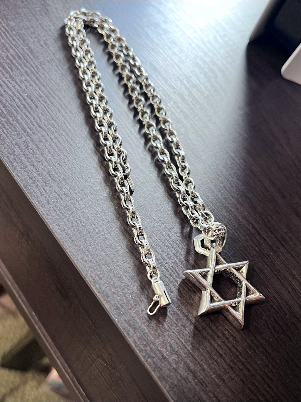 Chrome Hearts Silver Star Pendant Chain Necklace